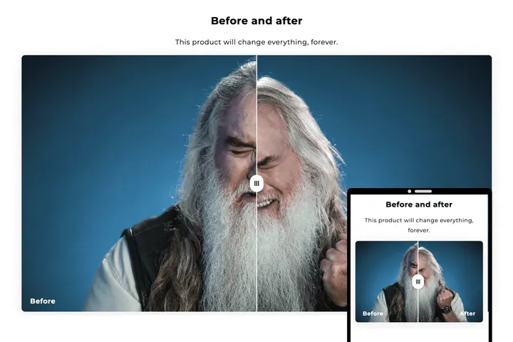 Before/After Image — custom Shopify section by Faber