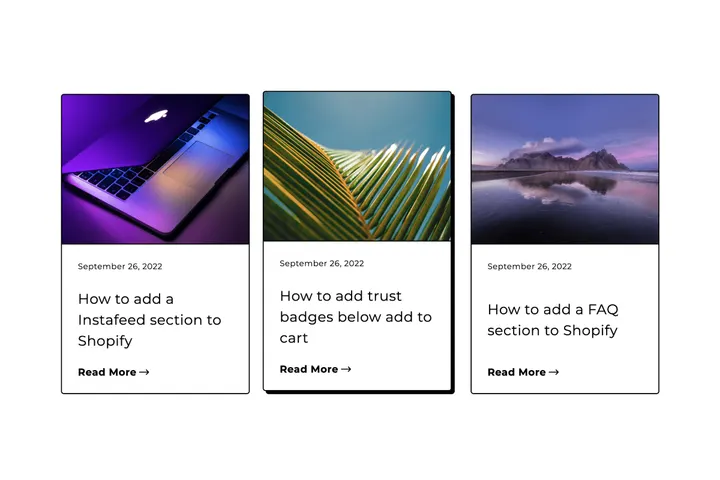 Blog 3 — custom Shopify section by Faber