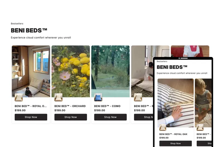 Shoppable Video 01 — custom Shopify section by Faber